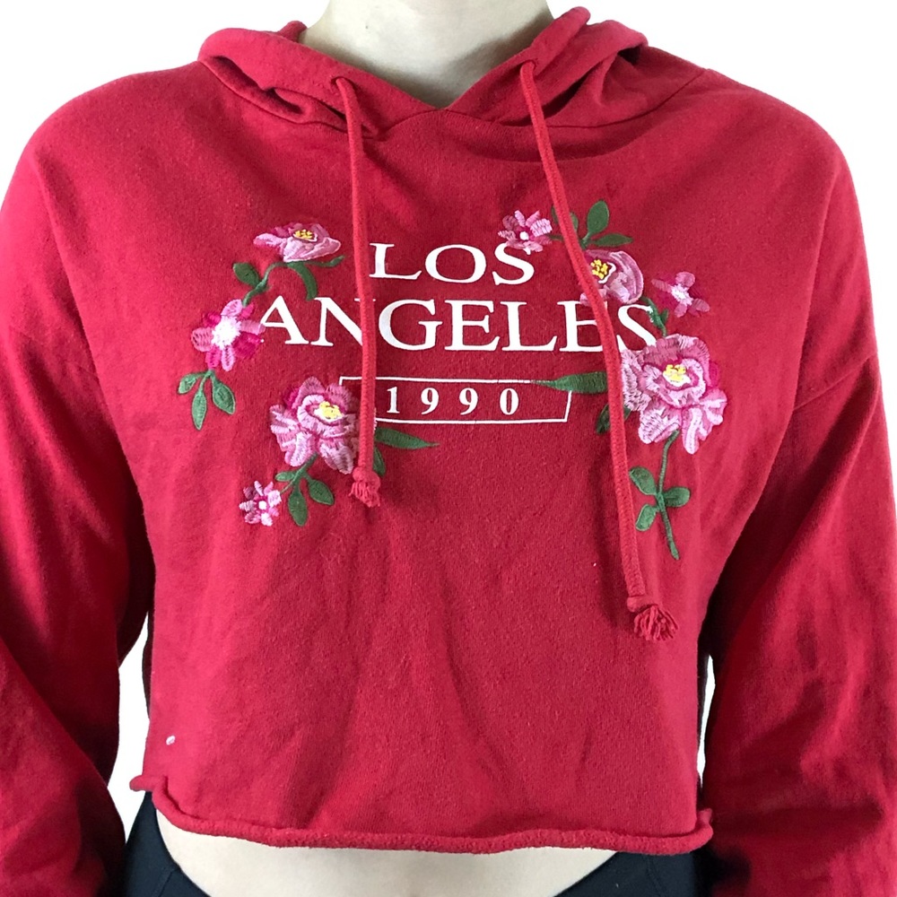 Cropped red Los Angeles pacsun hoodie